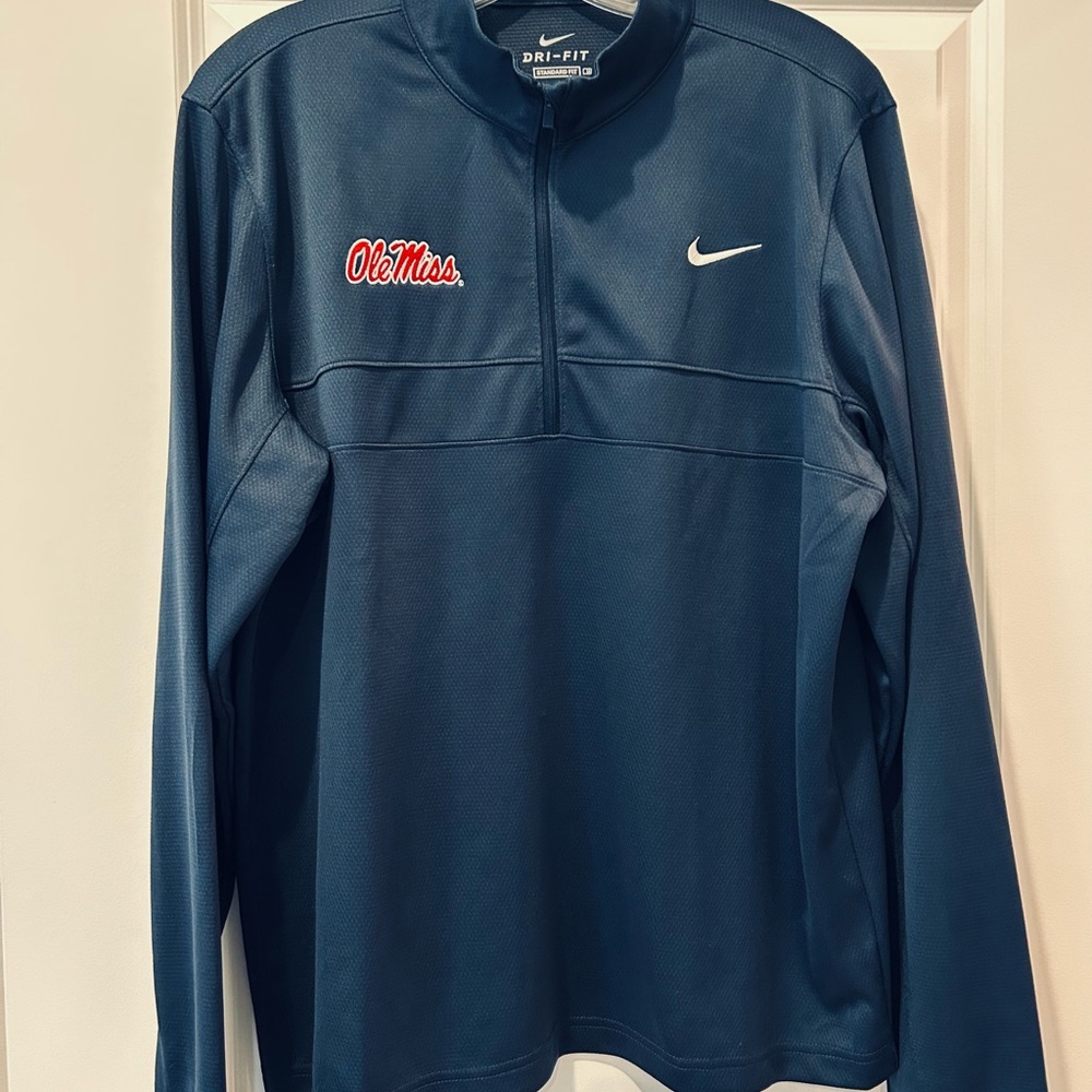 Nike Ole Miss Men's Blue Dri-FIT Quarter-Zip Pullover
